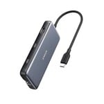 Anker Anker 8-in-1 Multiport Ethernet Adapter with 4K 60Hz HDMI Port/85W PD 10Gbps USB-C and 2-A Data Ports/microSD SD Card Reader Gray