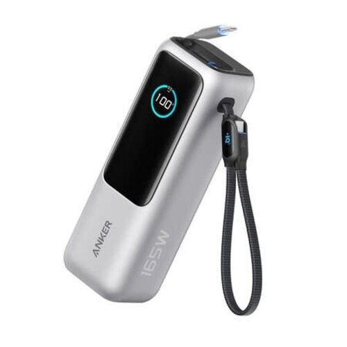 Anker Anker 25000 mAh Power Bank 165W with Built-In USB-C and Retractable Cable Silver