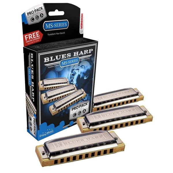 Hohner Hohner Blues Harp Harmonica, Pro Pack, Keys of C, G, and A Major