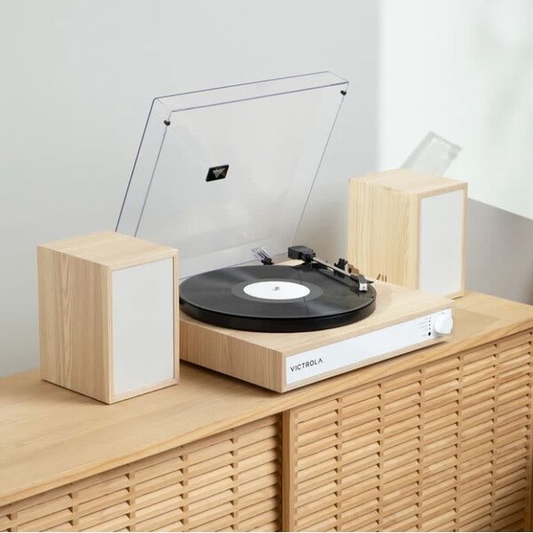 Victrola Victrola Harmony Bluetooth Turntable System with Speakers Natural