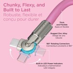 HyperGear 12 ft. 360cm 100W USB-C to USB-C Chunky 180 Rugged Cable w/Rotating Connectors - Pink