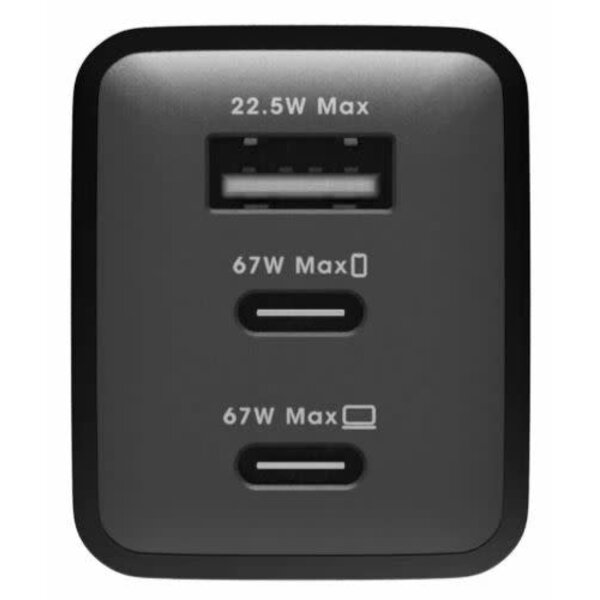Otterbox OtterBox Wall Charger 67W 3-Port 2xUSB-C/USB-A Black