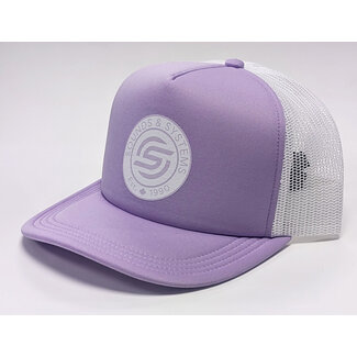 Custom Lids Sounds & Systems Crowns Foam Trucker - Purple/White