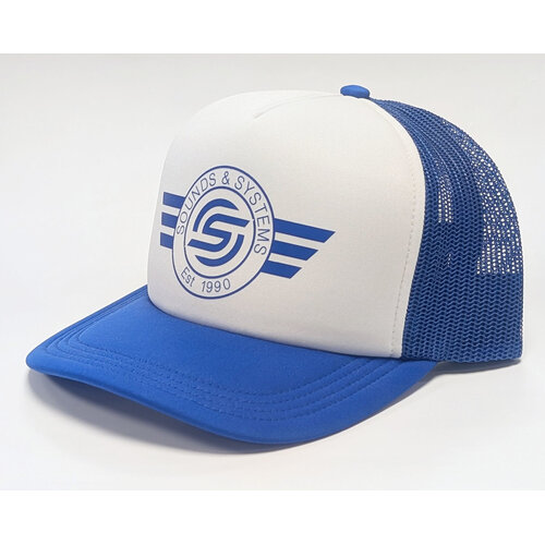 Custom Lids Sounds & Systems Cowns Foam Trucker - White/Royal Blue Wings