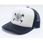 Custom Lids Sounds & Systems Crowns Foam Trucker - White/Black Bones