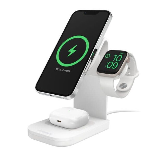 Otterbox Otterbox 3-in-1 Charging Station Made for MagSafe w/ Apple Watch Charger + Airpods White