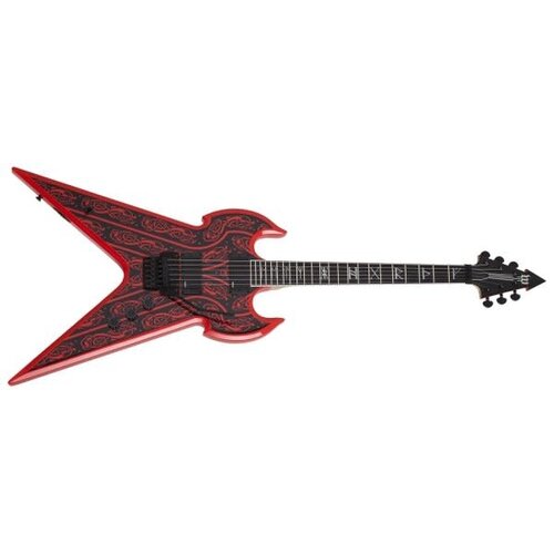Schecter Schecter/Wylde Warhammer FR Norse Dragon Pinstripe Electric Guitar, Red