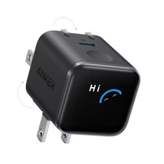 Anker Anker 45W Wall Charger USB-C with Smart Display and Foldable Prongs Black
