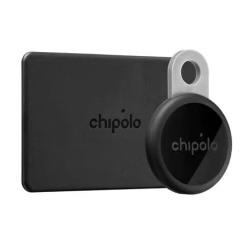 Chipolo Loop & Card Item Finder Bundle (Works with Android's Find Hub Device or Apple Find My) Charcoal