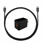 Blu Element Blu Element Wall Charger USB-C 20W PD with USB-C to USB-C Cable 4ft Bundle Black