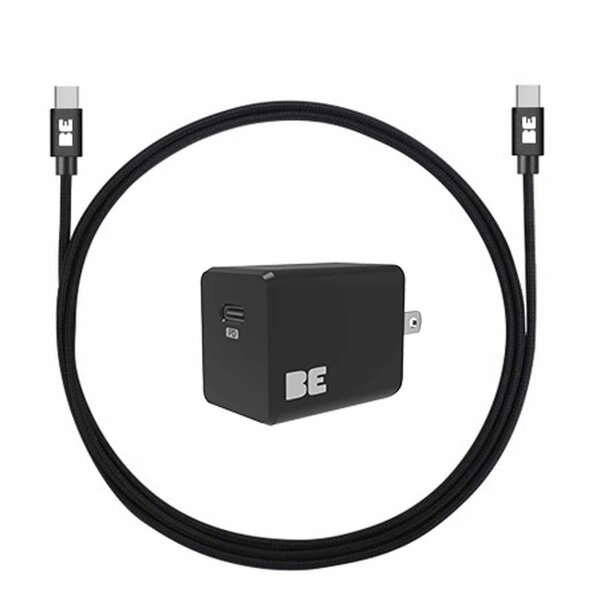 Blu Element Blu Element Wall Charger USB-C 20W PD with USB-C to USB-C Cable 4ft Bundle Black