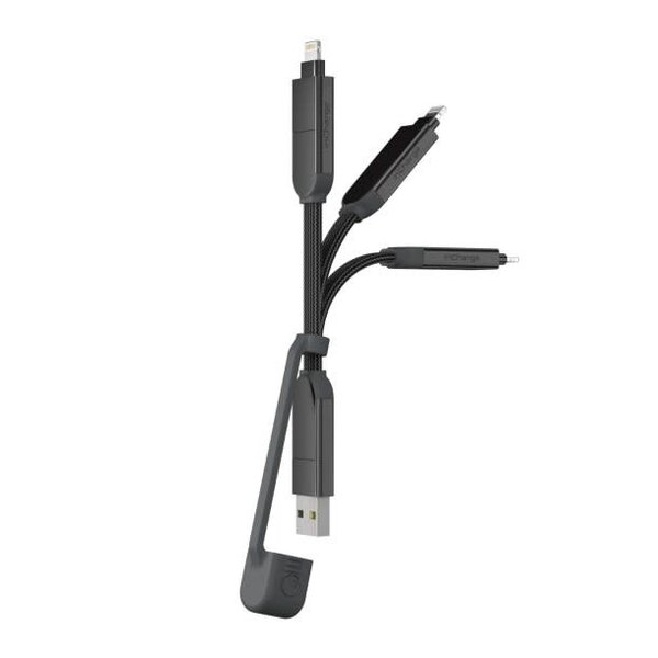 RollingSquare Rolling Square inCharge XS-240W 4in1 Ultra Fast Charging Keyring Cable Grey