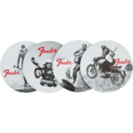 Fender Fender™ Vintage Ads 4-Pk Coaster Set Black and White