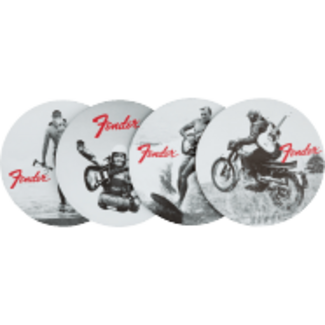Fender Fender™ Vintage Ads 4-Pk Coaster Set Black and White