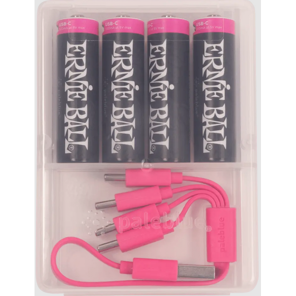 Ernie Ball Ernie Ball USB-C Rechargeable AA Battery by Paleblue (4 Pack)