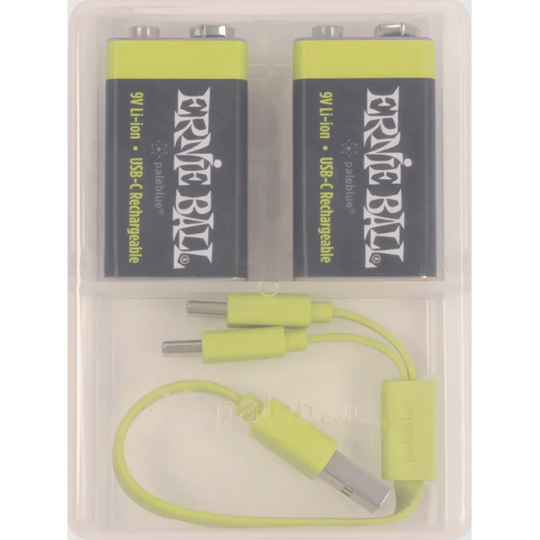 Ernie Ball Ernie Ball USB-C Rechargeable 9v Battery by Paleblue (2 Pack)
