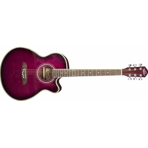 Oscar Schmidt Concert Size Acoustic Electric Purpleburst Guitar