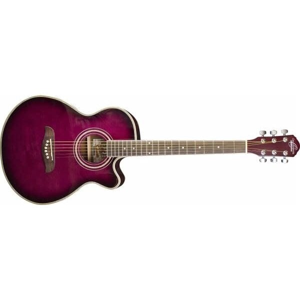 Oscar Schmidt Concert Size Acoustic Electric Purpleburst Guitar