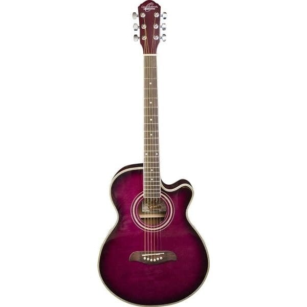 Oscar Schmidt Concert Size Acoustic Electric Purpleburst Guitar