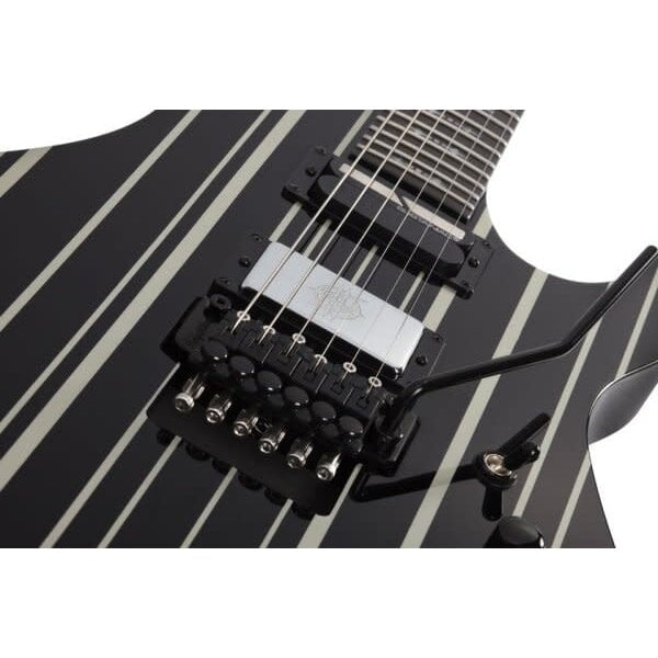Schecter Schecter Synyster Gates Custom-S Electric Guitar, Gloss Black With Silver Pin Stripes