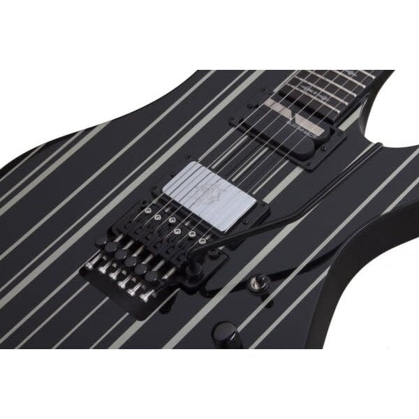 Schecter Schecter Synyster Gates Custom-S Electric Guitar, Gloss Black With Silver Pin Stripes
