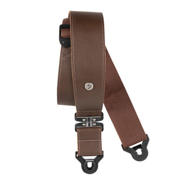 D'Addario D'Addario 2.5" Auto Lock Comfort Leather Strap with Swivel Brown