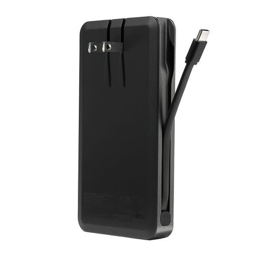 Mophie Mophie 10,000 mAh Powerstation Plus w/USB-C Cable + AC Plug Black