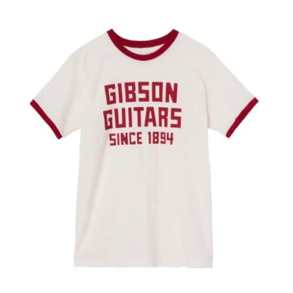 Gibson ''Since 1894'' Ringer Tee (White/Red) Large