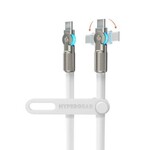 HyperGear 12 ft 360cm 100W USB-C to USB-C Chunky 180 Rugged Cable w/Rotating Connectors White