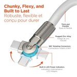 HyperGear 12 ft 360cm 100W USB-C to USB-C Chunky 180 Rugged Cable w/Rotating Connectors White