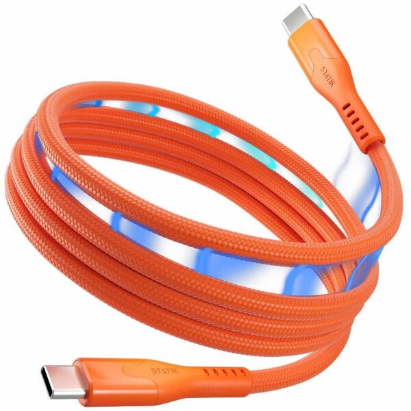 Statik Statik MagStack Pro Charge/Sync Magnetic Cable USB-C to USB-C 4ft Orange