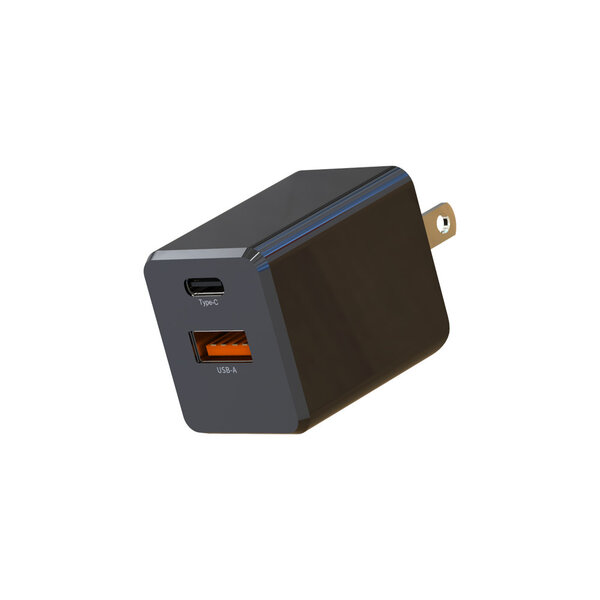 Blu Element Blu Element Wall Charger Dual USB-C 20W PD and USB A Bulk Black