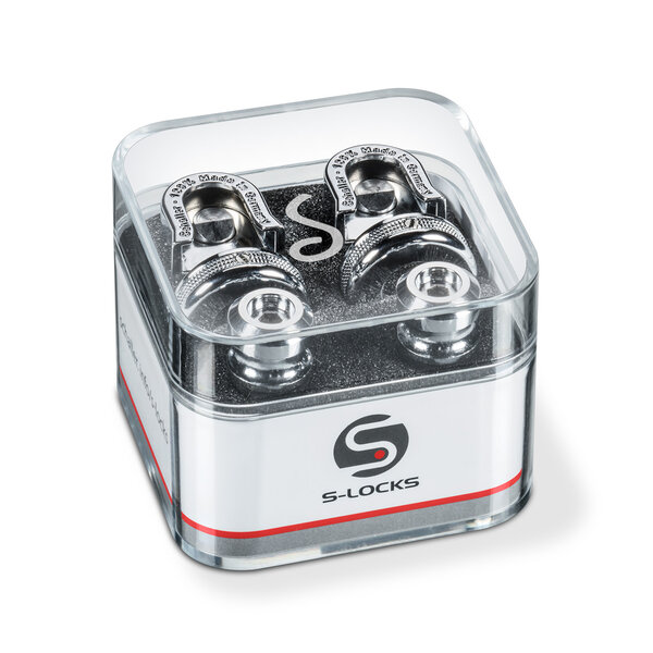 Schaller S-Lock Strap Locks (2 pieces) Chrome (SCH446)