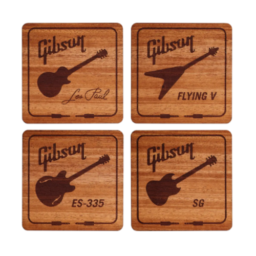 Gibson Mahogany Coaster Set Brown