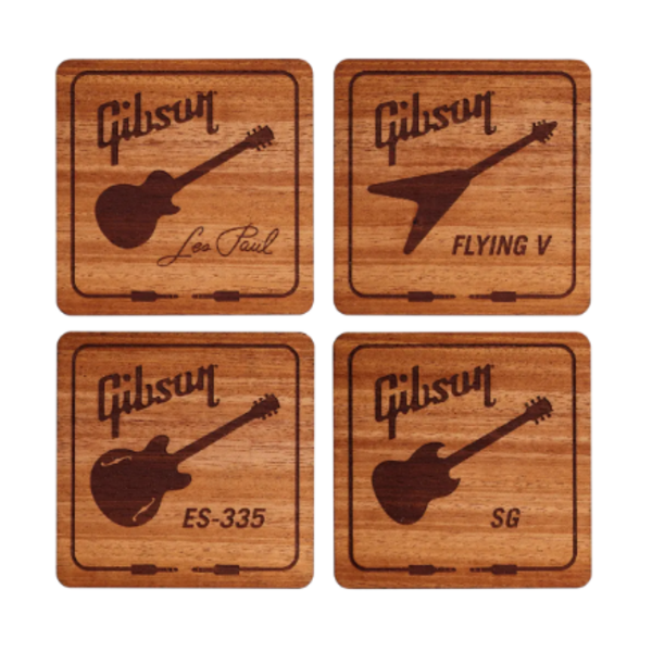 Gibson Mahogany Coaster Set Brown