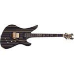 Schecter Schecter Synyster Gates Custom-S Electric Guitar, Gloss Black With Gold Pin Stripes
