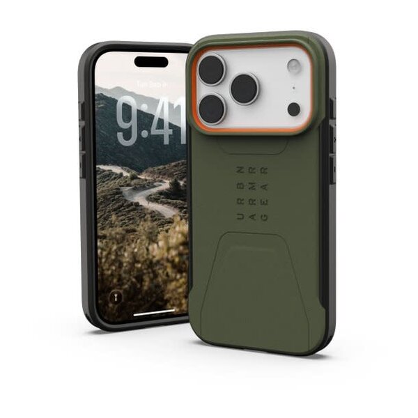 Urban Armor Gear iPhone 17 Pro UAG Civilian MagSafe Case - Olive/Orange