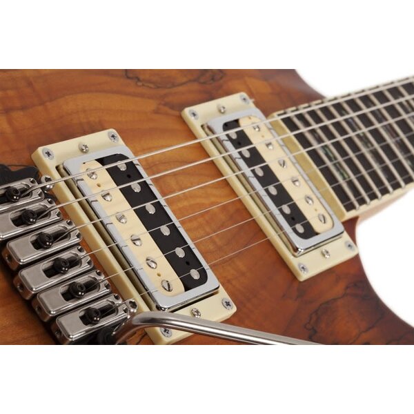 Schecter Schecter C-1 Exotic Spalted Maple Electric Guitar, Satin Natural Vintage Burst