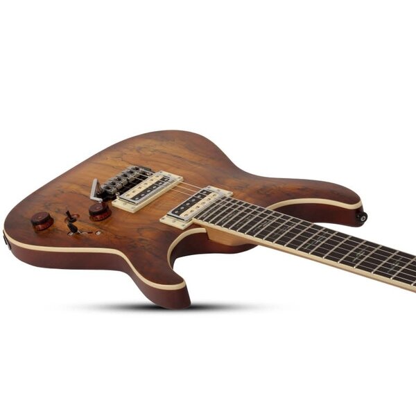 Schecter Schecter C-1 Exotic Spalted Maple Electric Guitar, Satin Natural Vintage Burst