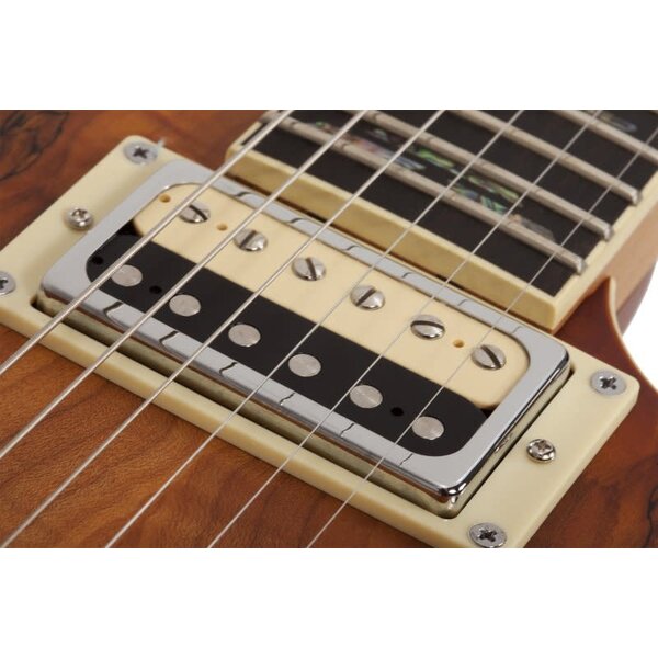 Schecter Schecter C-1 Exotic Spalted Maple Electric Guitar, Satin Natural Vintage Burst