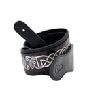 Profile Leather Padded Strap Dark Brown and Black with Silver Celtic Knot Pattern