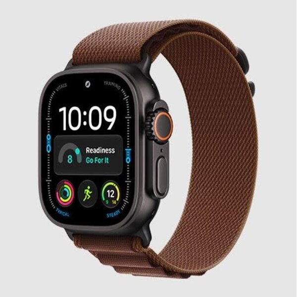 Apple Apple Watch Ultra 4 49mm Titanium Black case with Burgundy Alpine Loop Band Large
