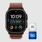 Apple Apple Watch Ultra 4 49mm Titanium Black case with Burgundy Alpine Loop Band Medium