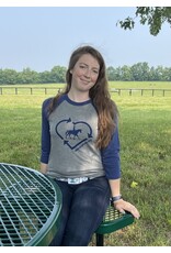 Navy & Grey Recycle Heart Baseball Tee