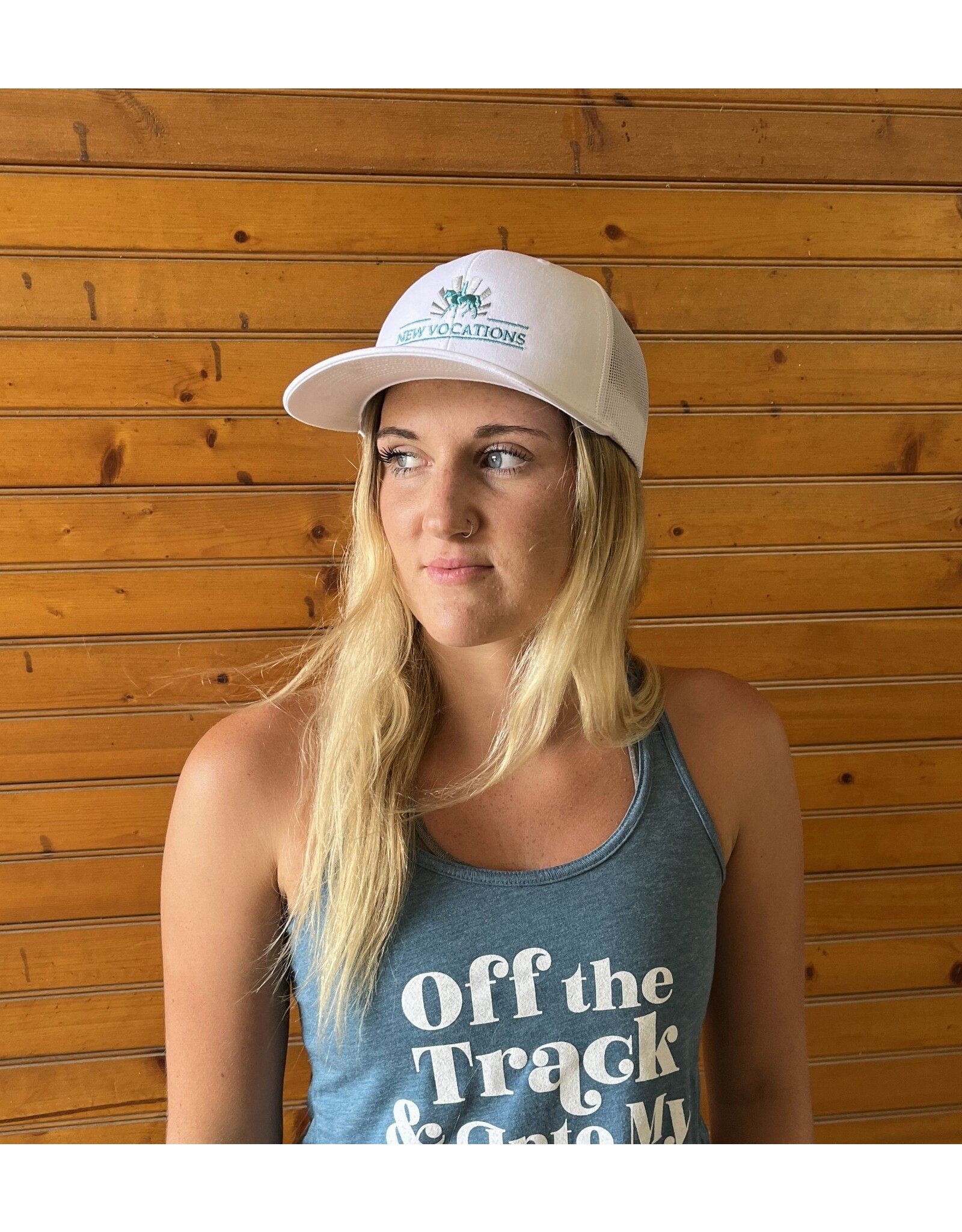 White Trucker NV Logo Hat