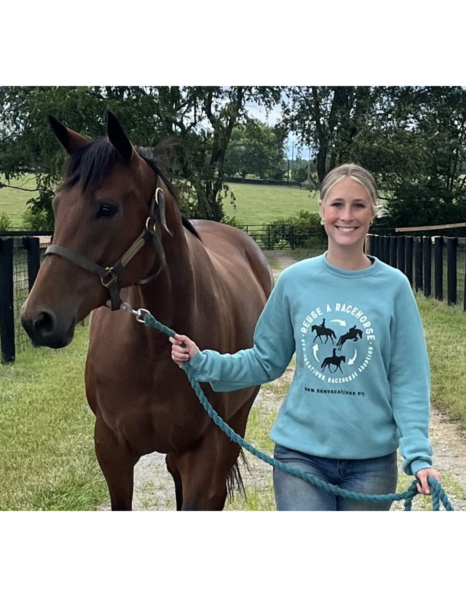 Blue Lagoon Reuse a Racehorse Sweatshirt