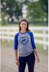 Navy & Grey Recycle Heart Baseball Tee