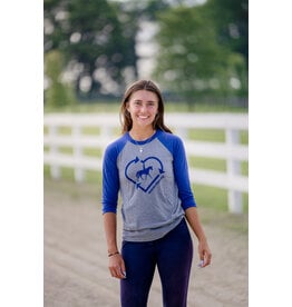 Navy & Grey Recycle Heart Baseball Tee