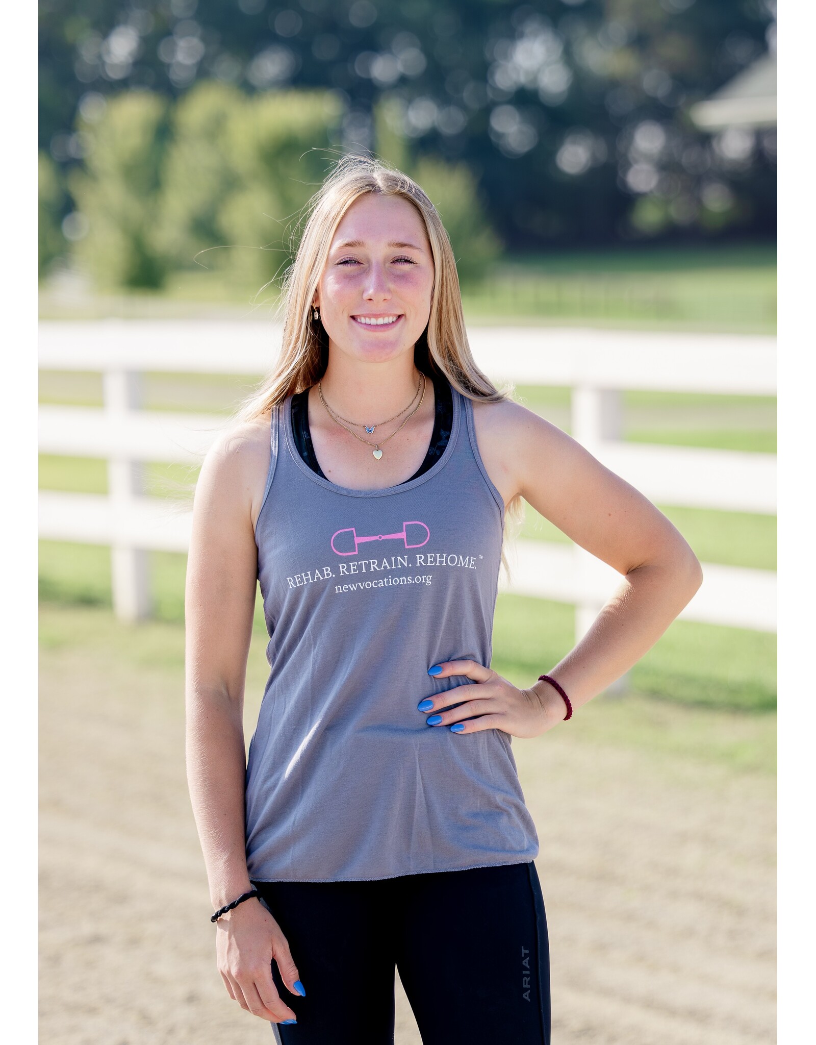 Stormy Grey Rehab. Retrain. Rehome. Snaffle Bit Tank Top