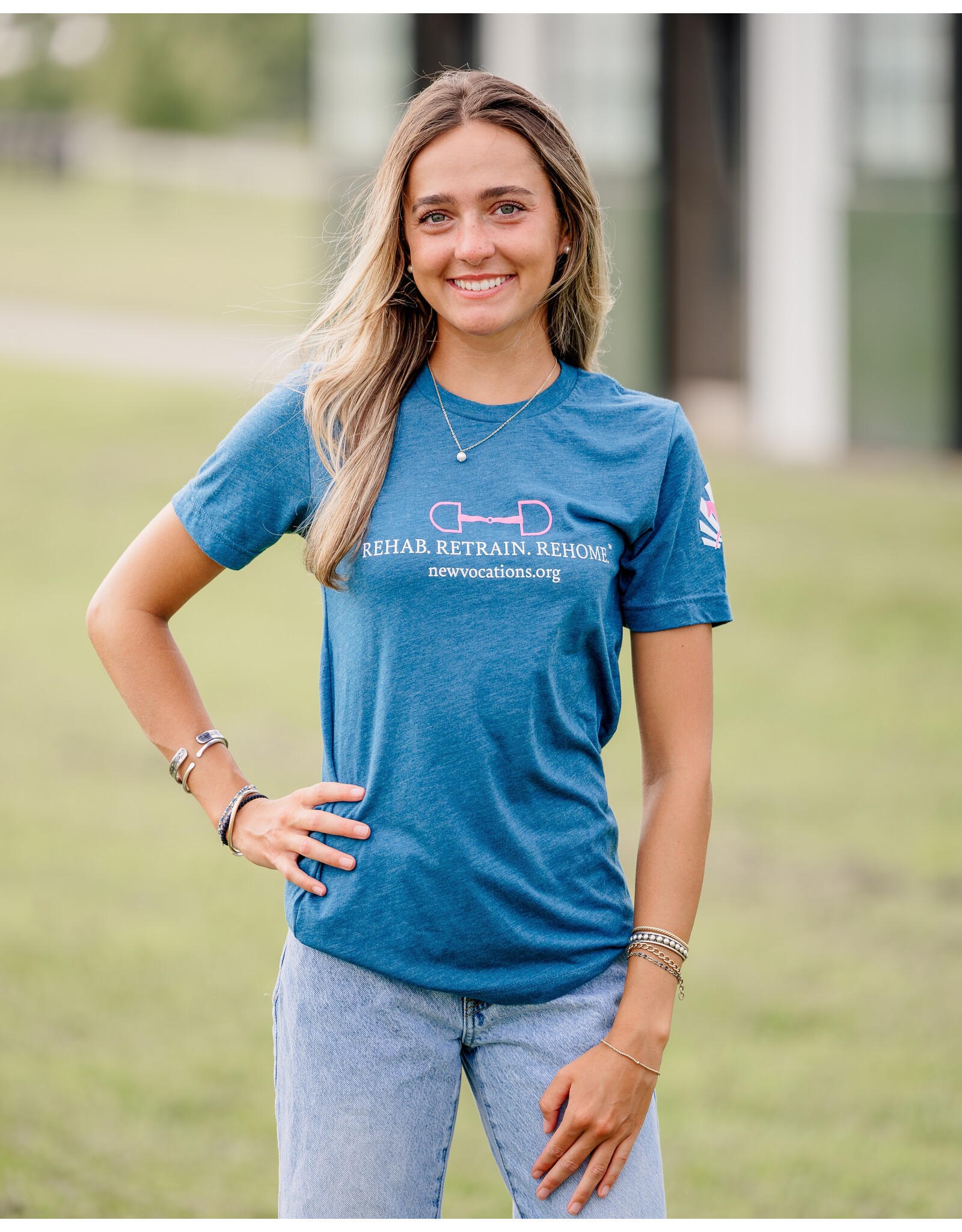 Steel Blue Rehab. Retrain. Rehome. Snaffle Bit T-Shirt